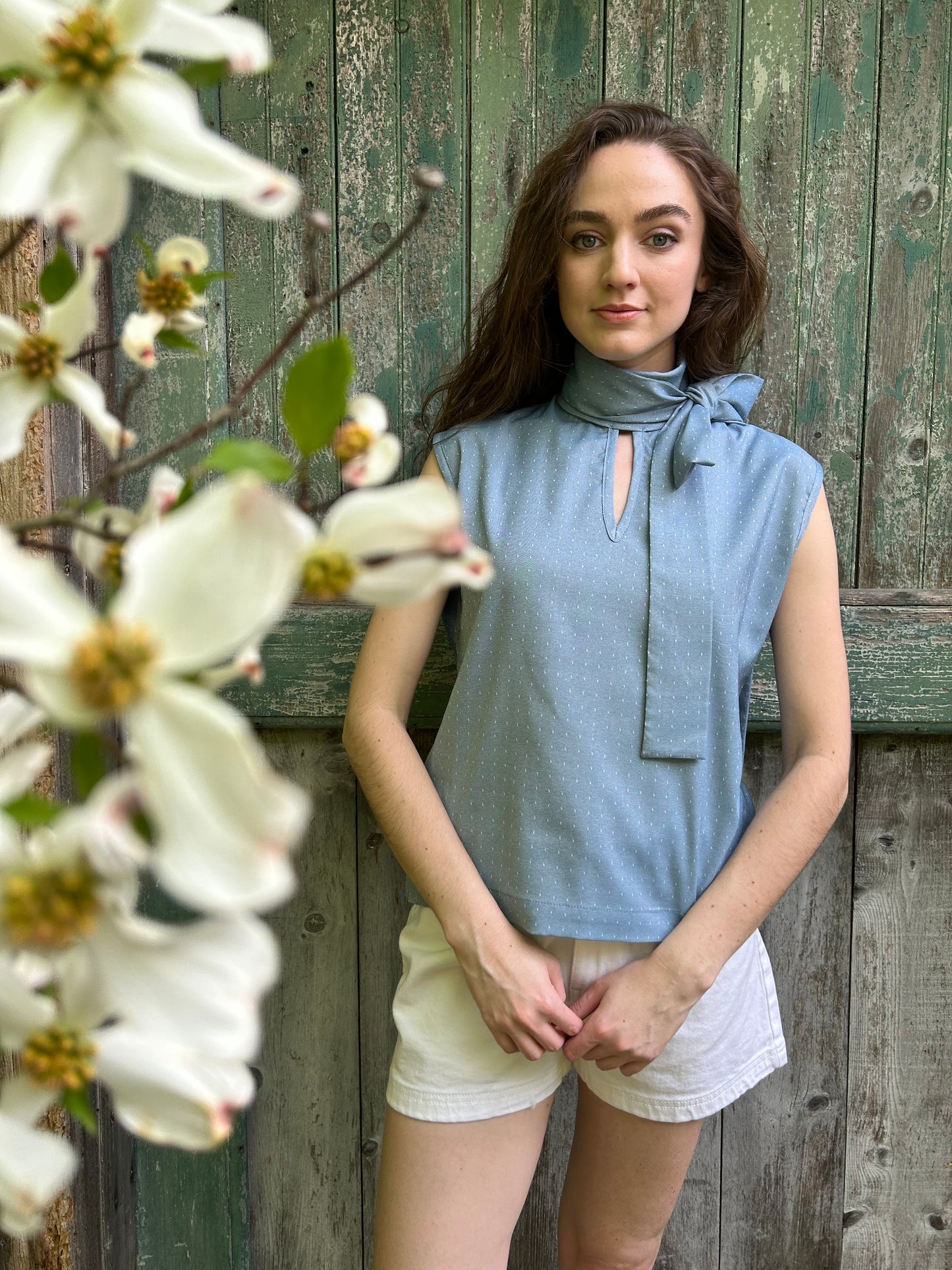 Blue Dotted Julie Top