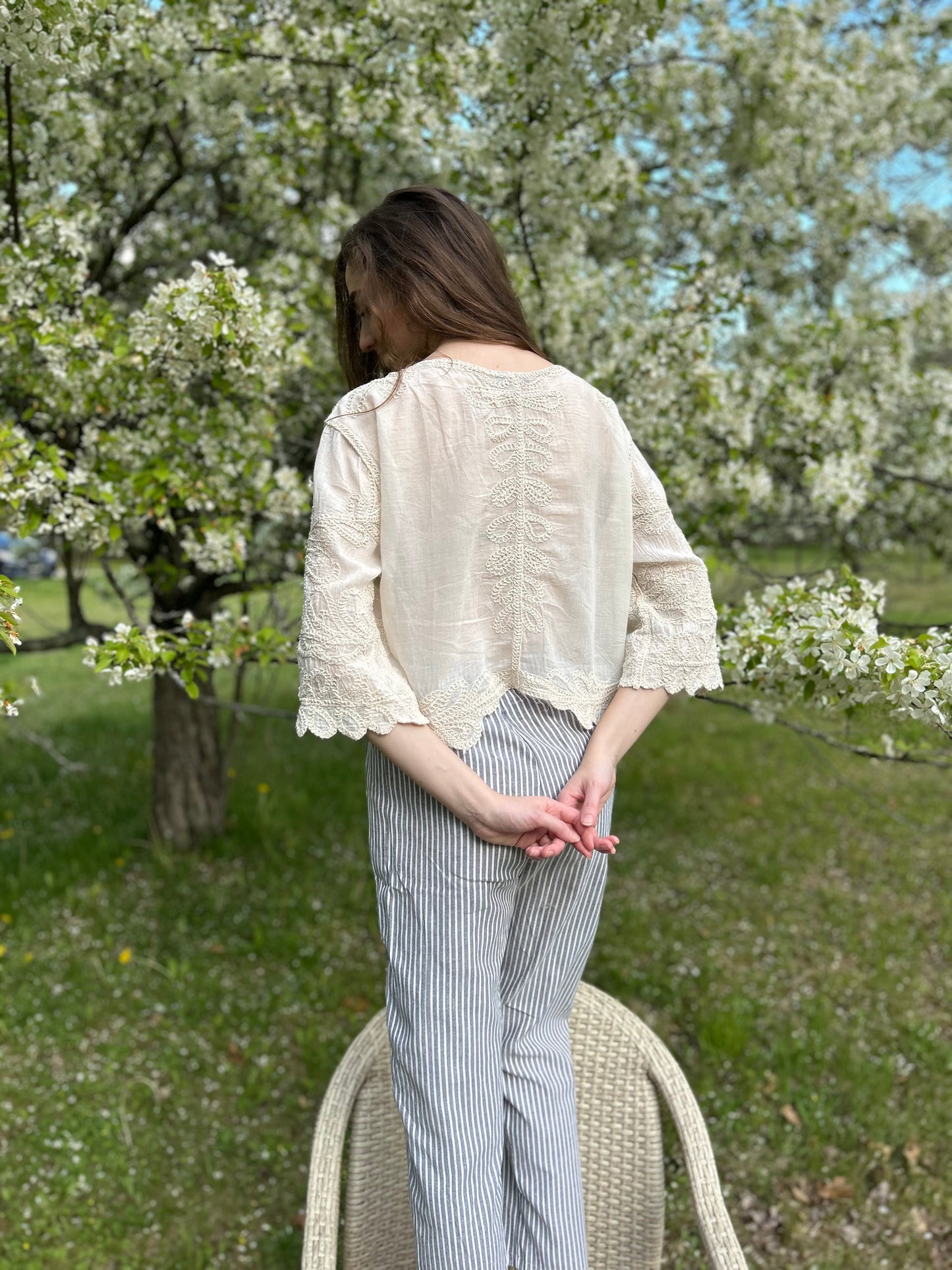 Asha Striped Cotton Pant
