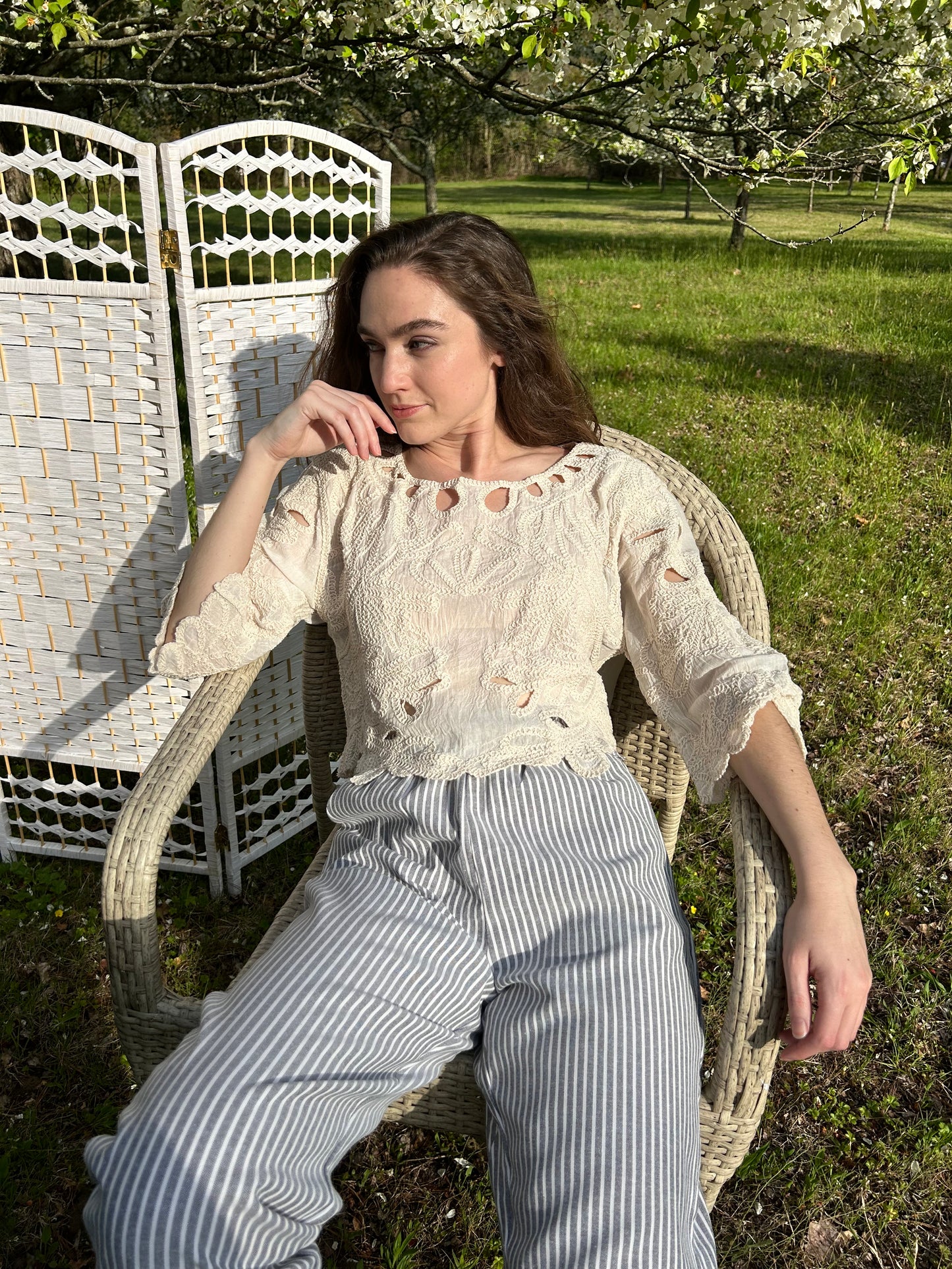 Claire Embroidered Crop Top