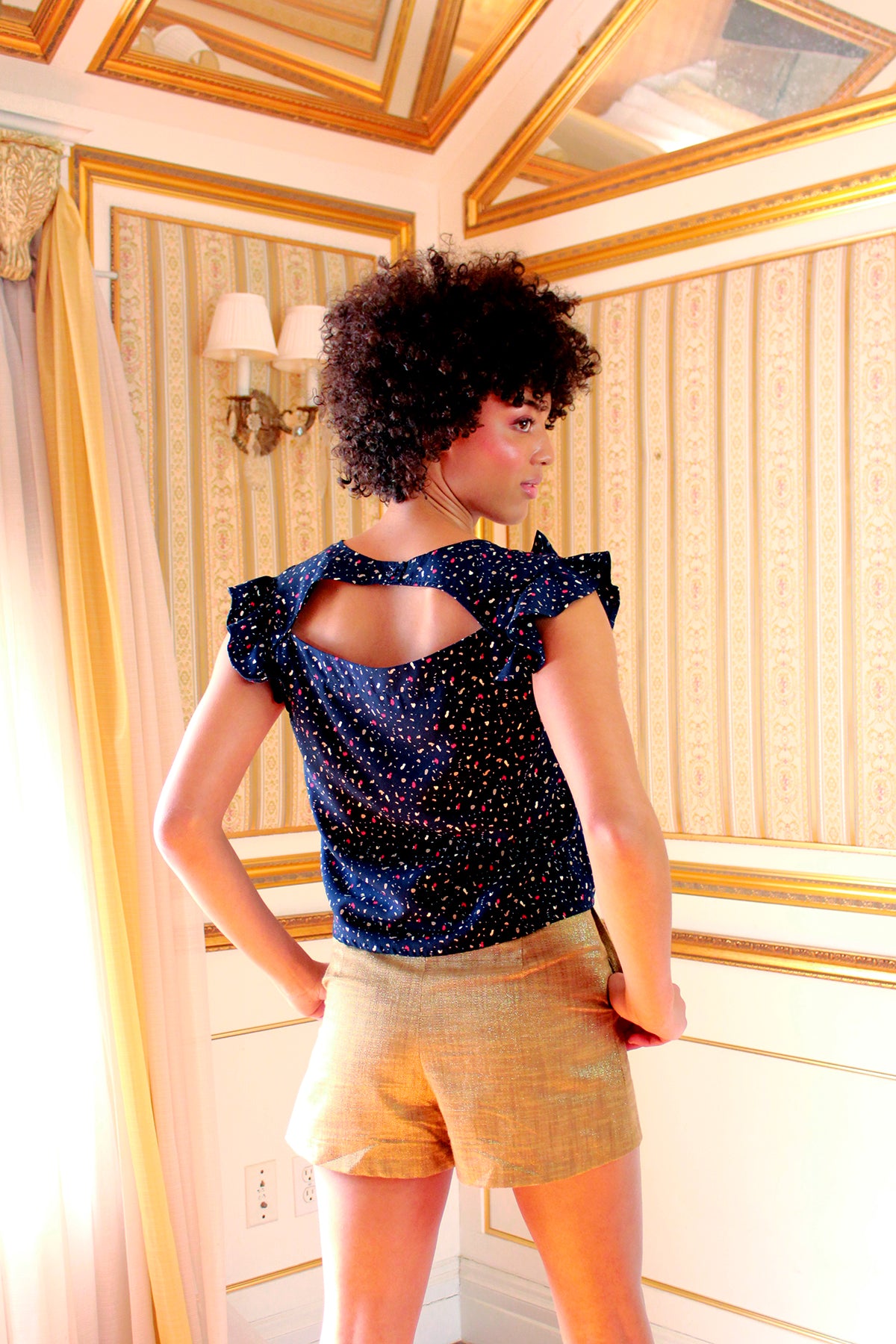 Navy Confetti Layla Top