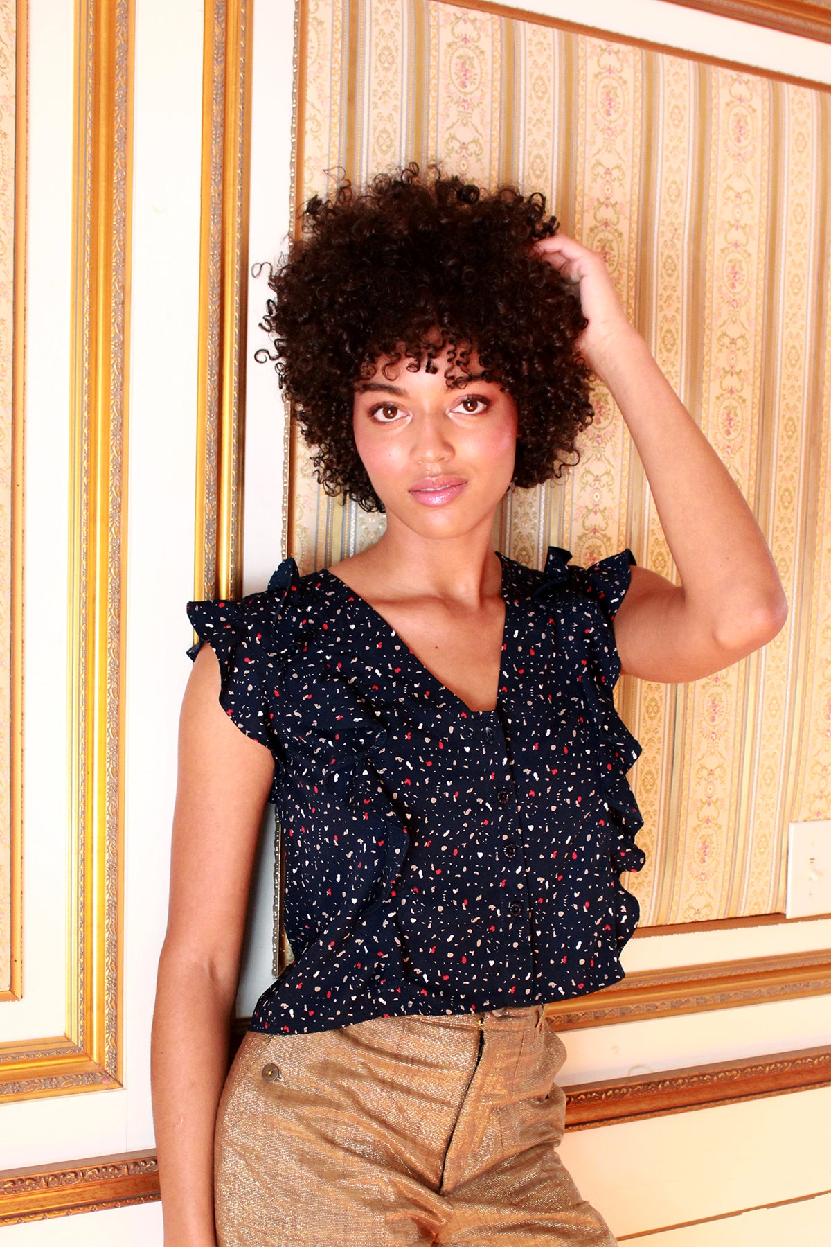 Navy Confetti Layla Top