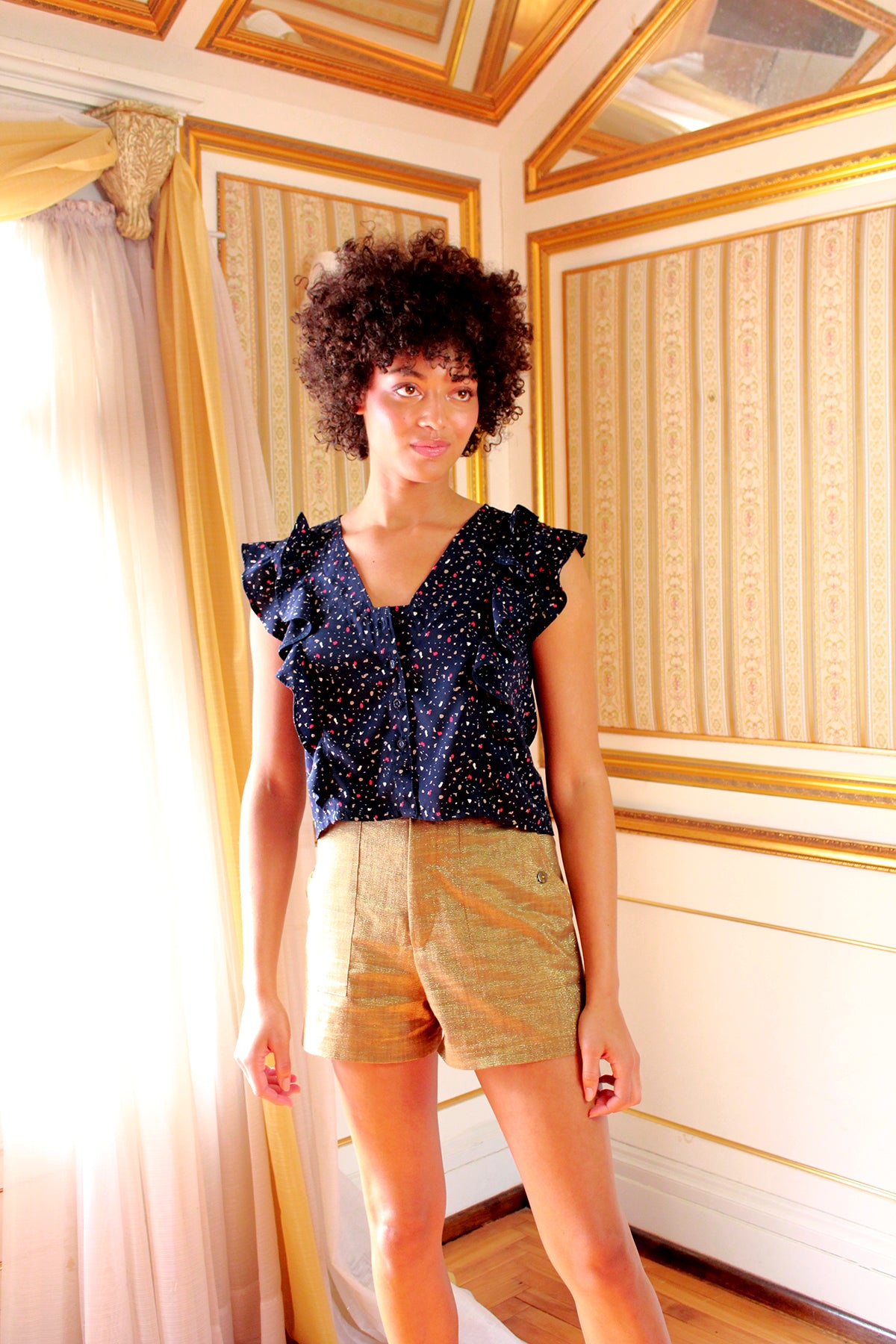 Navy Confetti Layla Top