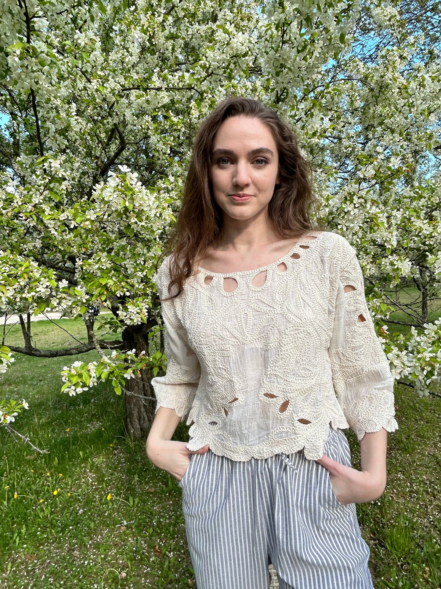 Claire Embroidered Crop Top