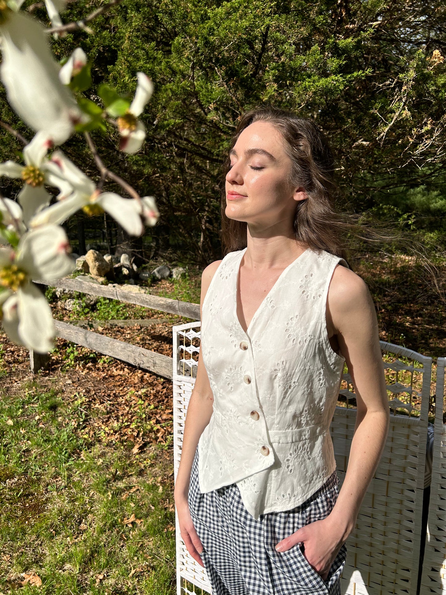 Shiloh White Eyelet Vest
