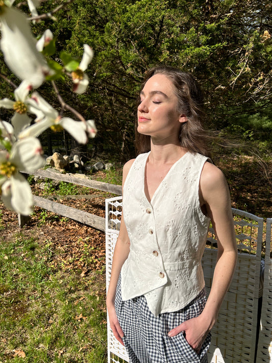 Shiloh White Eyelet Vest