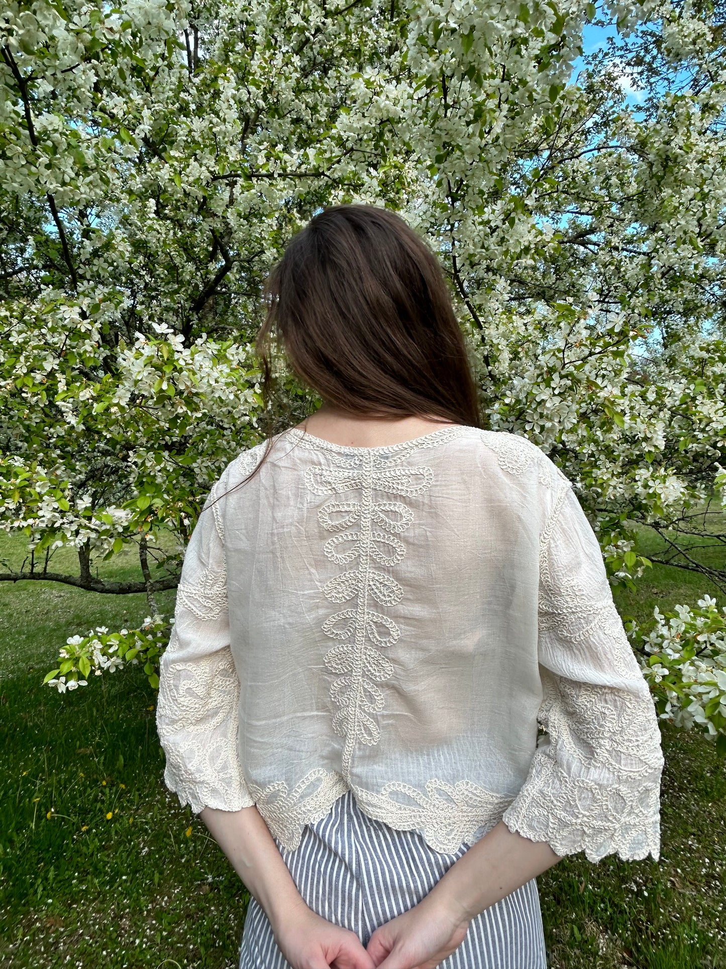 Claire Embroidered Crop Top