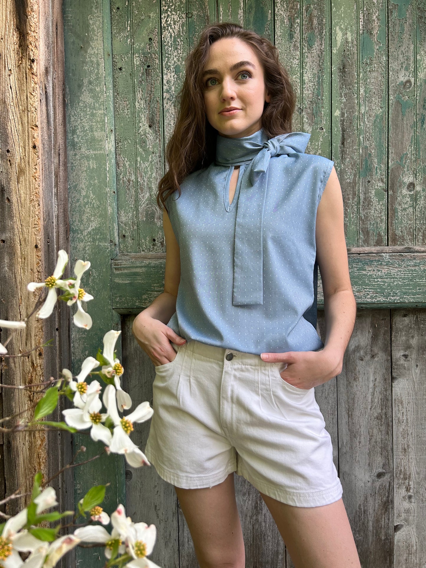 Abby White Denim Shorts