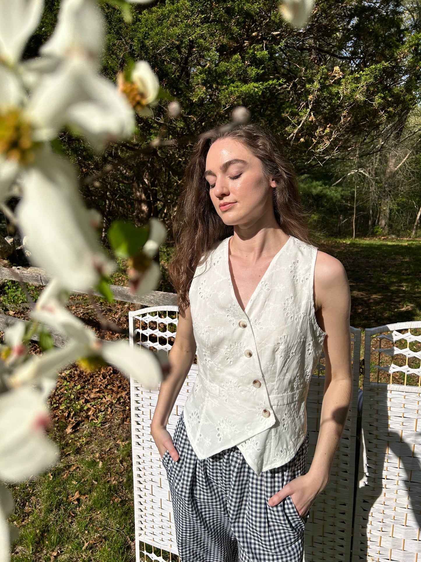 Shiloh White Eyelet Vest