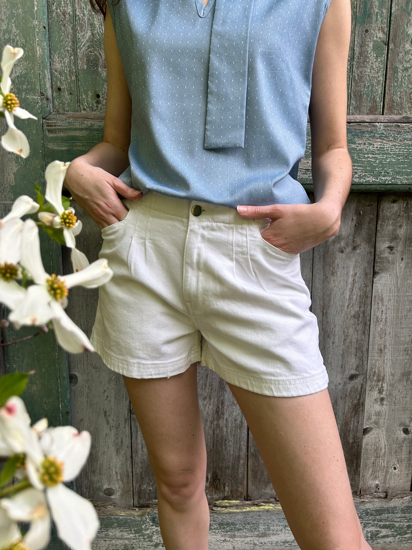 Abby White Denim Shorts