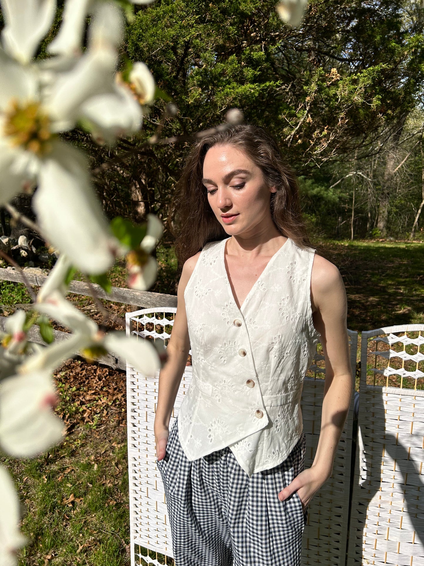 Shiloh White Eyelet Vest