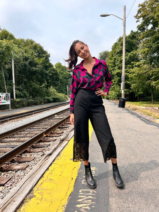 Kristin Black Lace Pants