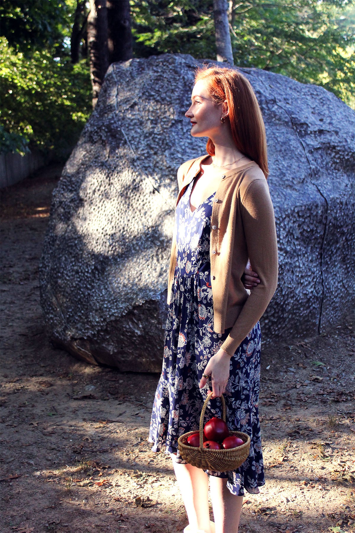 Nira Navy Floral Dress