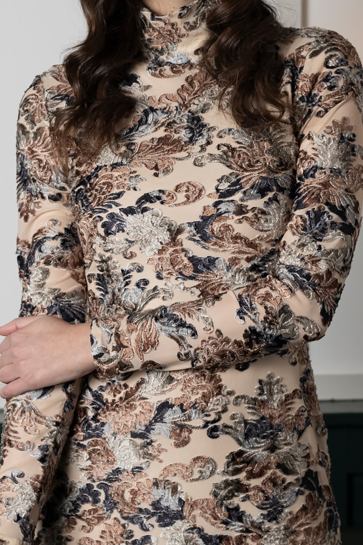 Zoe Dress Nude Floral – Rachel Walters