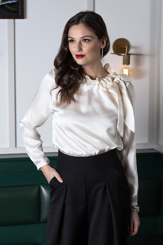 Freya Blouse Ivory Silk