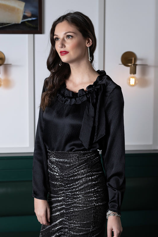 Freya Blouse Black Silk